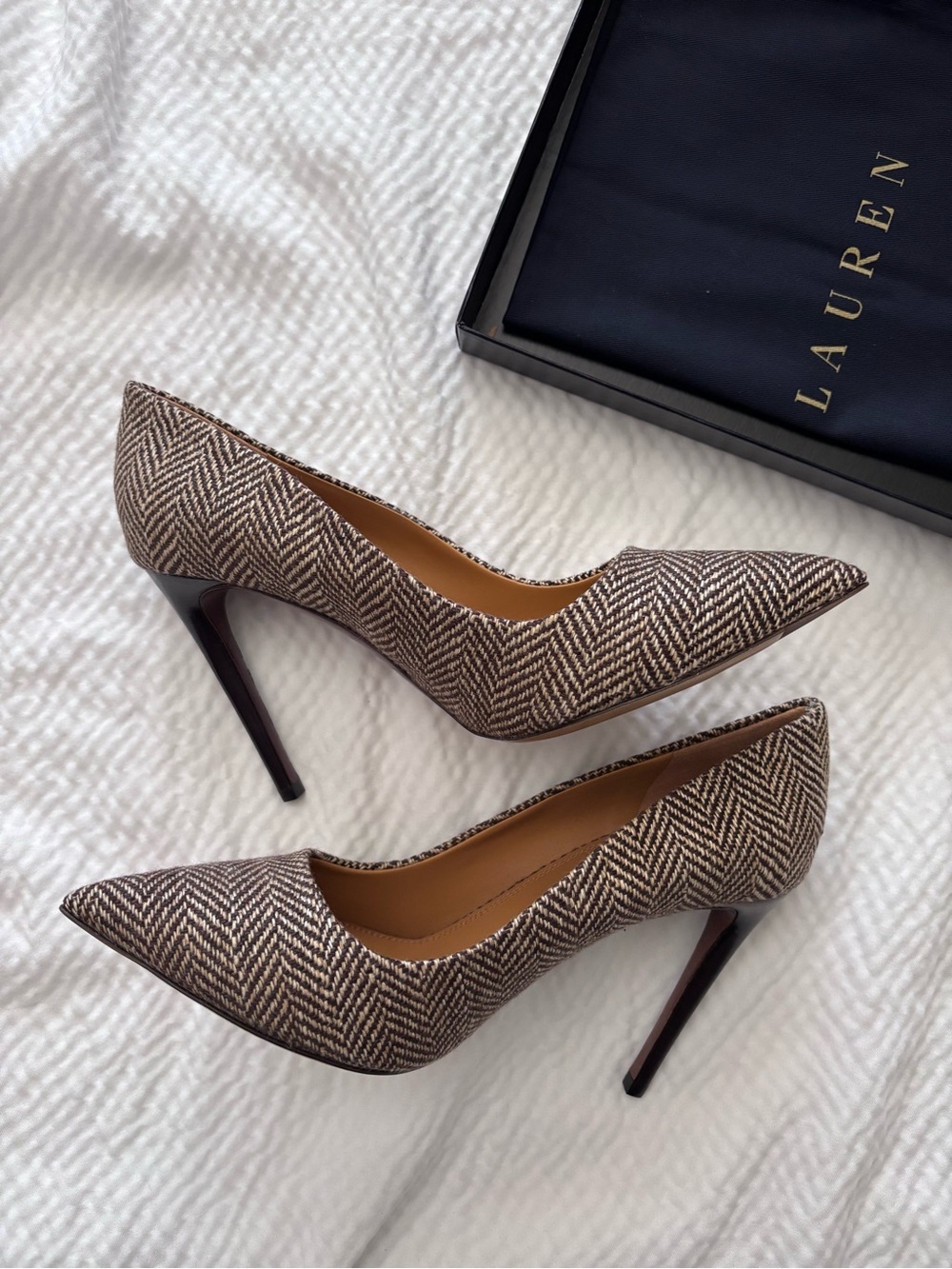 Ralph Lauren Collection Herringbone Pump Heels